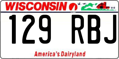 WI license plate 129RBJ