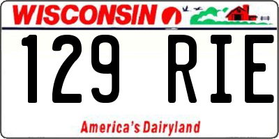 WI license plate 129RIE