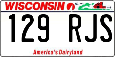 WI license plate 129RJS