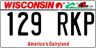 WI license plate 129RKP