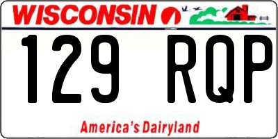 WI license plate 129RQP