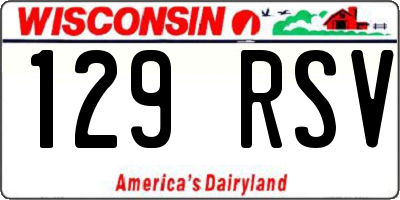 WI license plate 129RSV