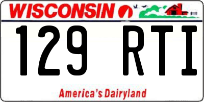WI license plate 129RTI