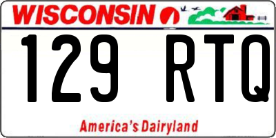 WI license plate 129RTQ