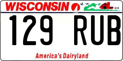 WI license plate 129RUB