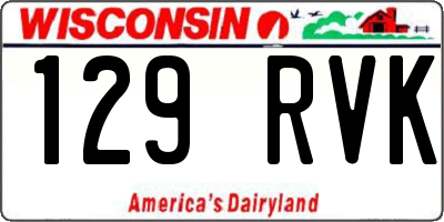 WI license plate 129RVK