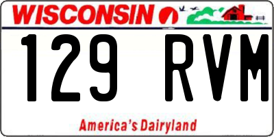 WI license plate 129RVM