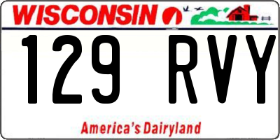 WI license plate 129RVY
