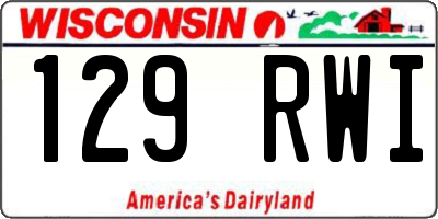 WI license plate 129RWI
