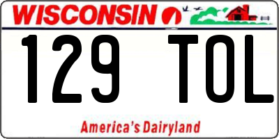 WI license plate 129TOL