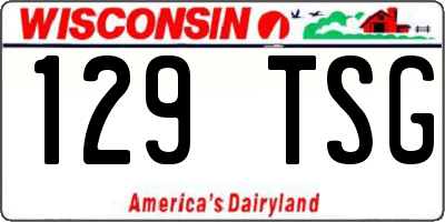 WI license plate 129TSG