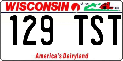WI license plate 129TST