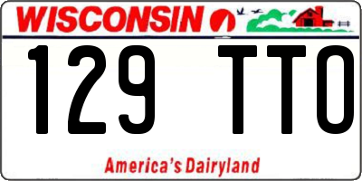 WI license plate 129TTO