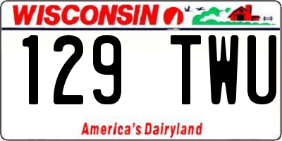 WI license plate 129TWU
