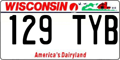 WI license plate 129TYB