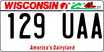 WI license plate 129UAA
