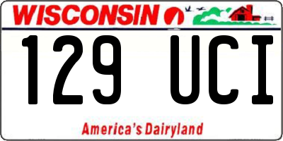 WI license plate 129UCI