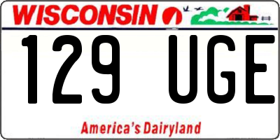 WI license plate 129UGE