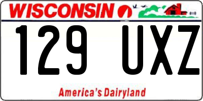 WI license plate 129UXZ