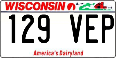 WI license plate 129VEP