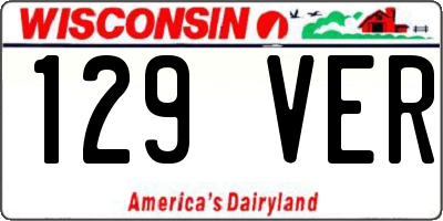 WI license plate 129VER