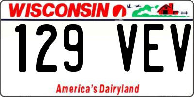 WI license plate 129VEV