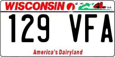 WI license plate 129VFA