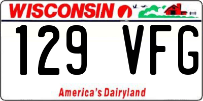 WI license plate 129VFG