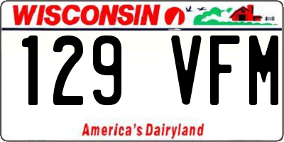 WI license plate 129VFM