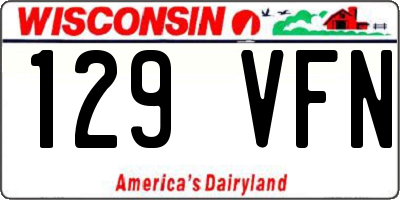 WI license plate 129VFN