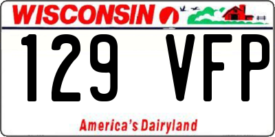 WI license plate 129VFP