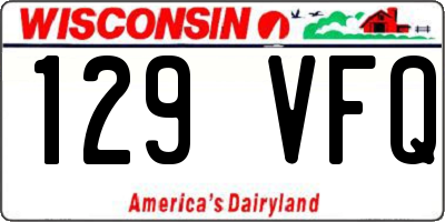 WI license plate 129VFQ