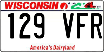 WI license plate 129VFR