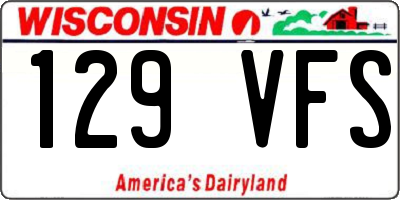 WI license plate 129VFS