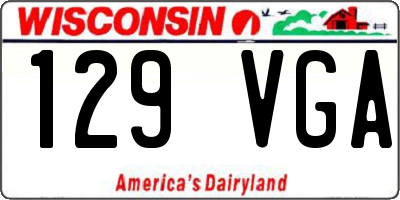 WI license plate 129VGA