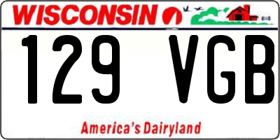 WI license plate 129VGB