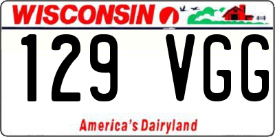 WI license plate 129VGG
