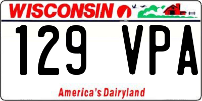 WI license plate 129VPA