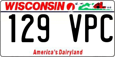 WI license plate 129VPC