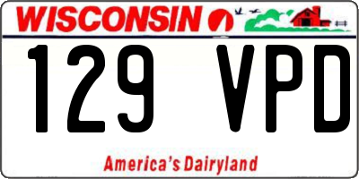 WI license plate 129VPD
