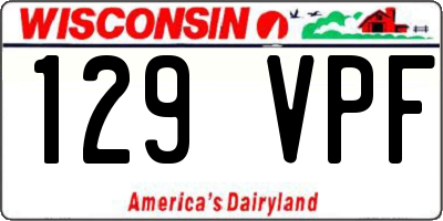 WI license plate 129VPF