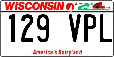 WI license plate 129VPL