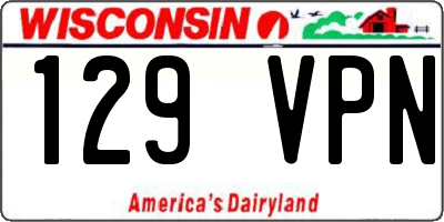 WI license plate 129VPN