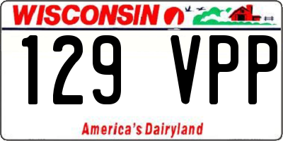 WI license plate 129VPP