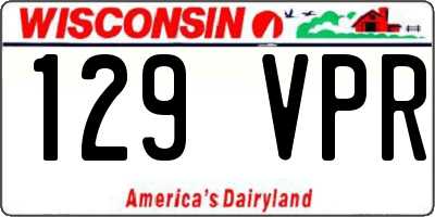 WI license plate 129VPR