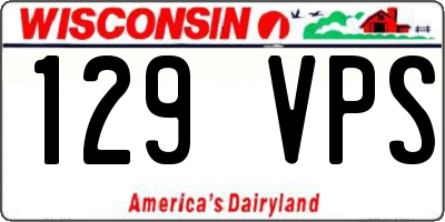 WI license plate 129VPS