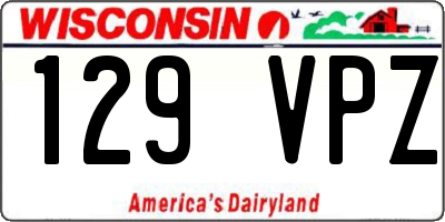WI license plate 129VPZ