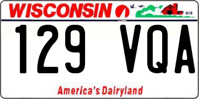 WI license plate 129VQA