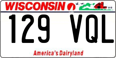 WI license plate 129VQL