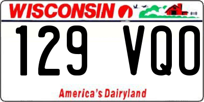 WI license plate 129VQO